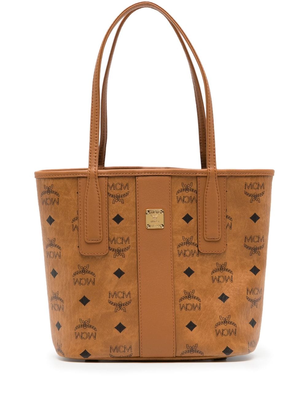 Shop Mcm Mini Liz Reversible Tote Bag In Brown