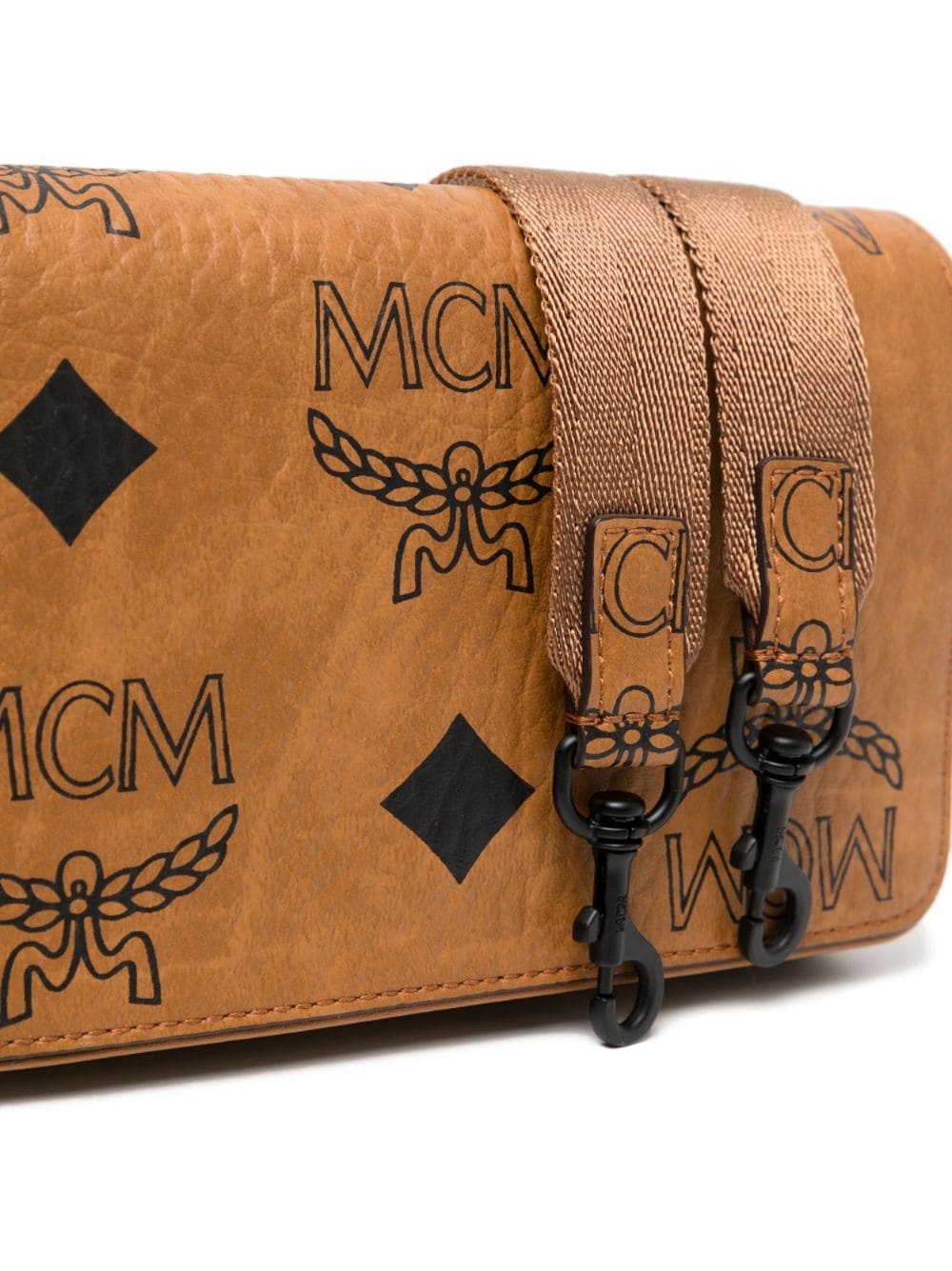 Shop Mcm Mini Aren Maxi Visetos-print Camera Bag In Brown