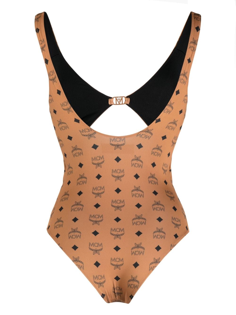 Shop Mcm Monogram-print Swimsuit In Brown