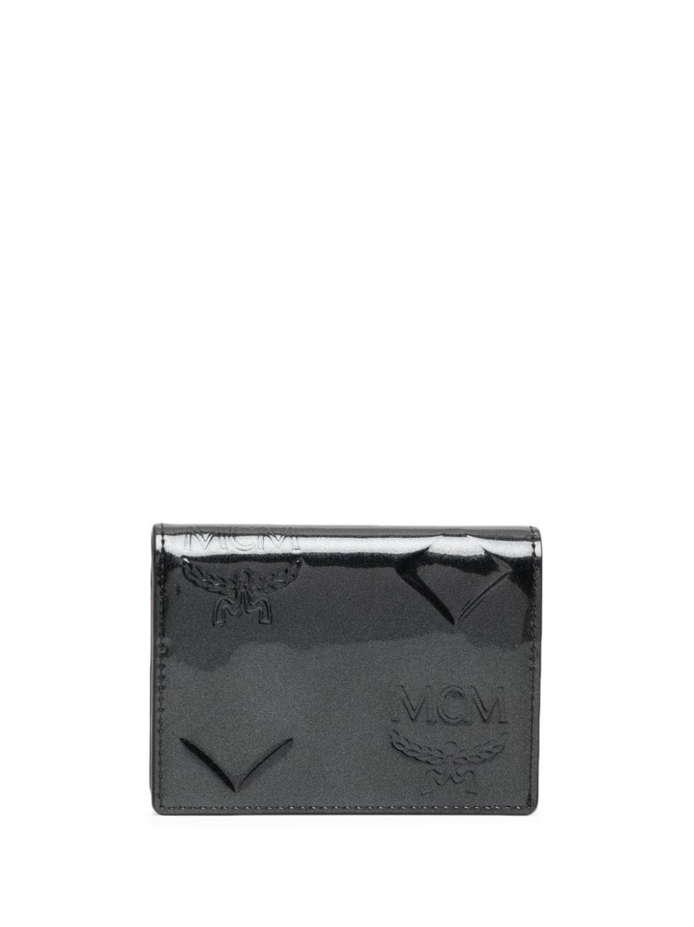 New MCM Men's Black and Purple Leather Visetos Bifold Wallet