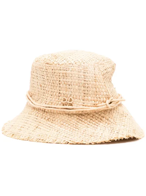 Ruslan Baginskiy logo-patch straw bucket hat