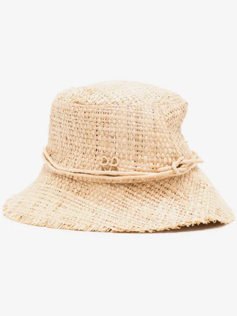 Ruslan Baginskiy logo-patch straw bucket hat