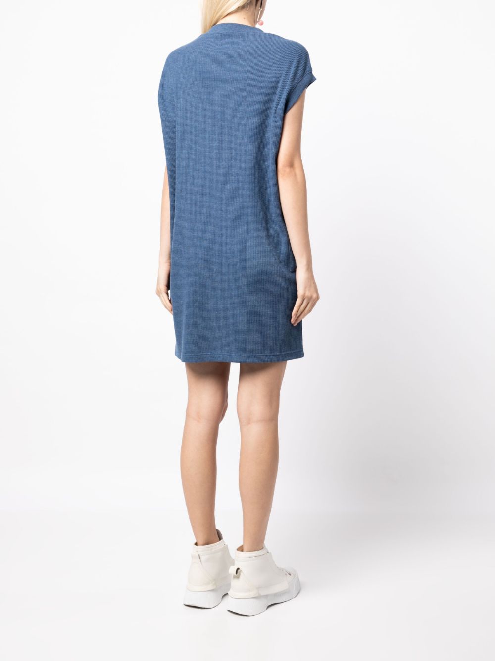 Shop Chocoolate Embroidered-logo Knitted Dress In 蓝色