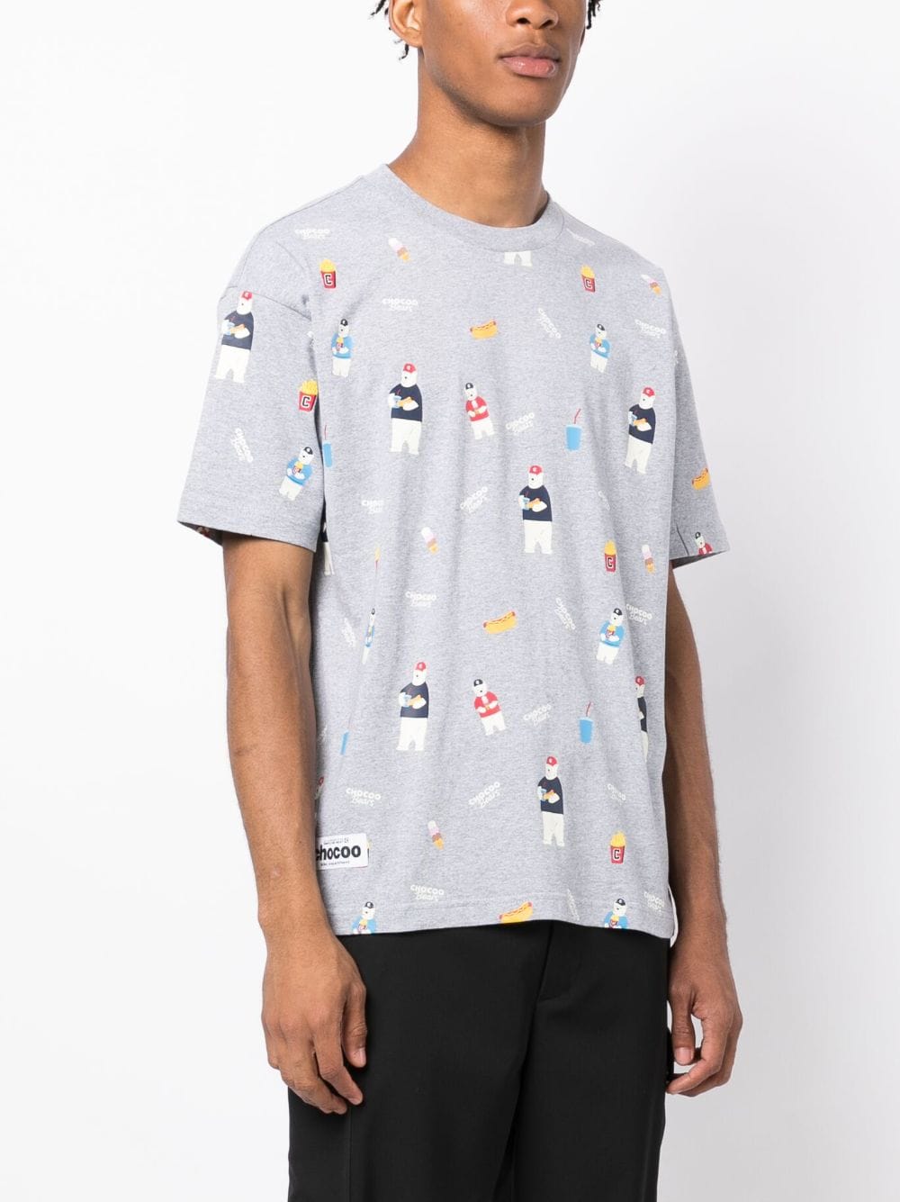 Shop Chocoolate Graphic-print Cotton T-shirt In Grey