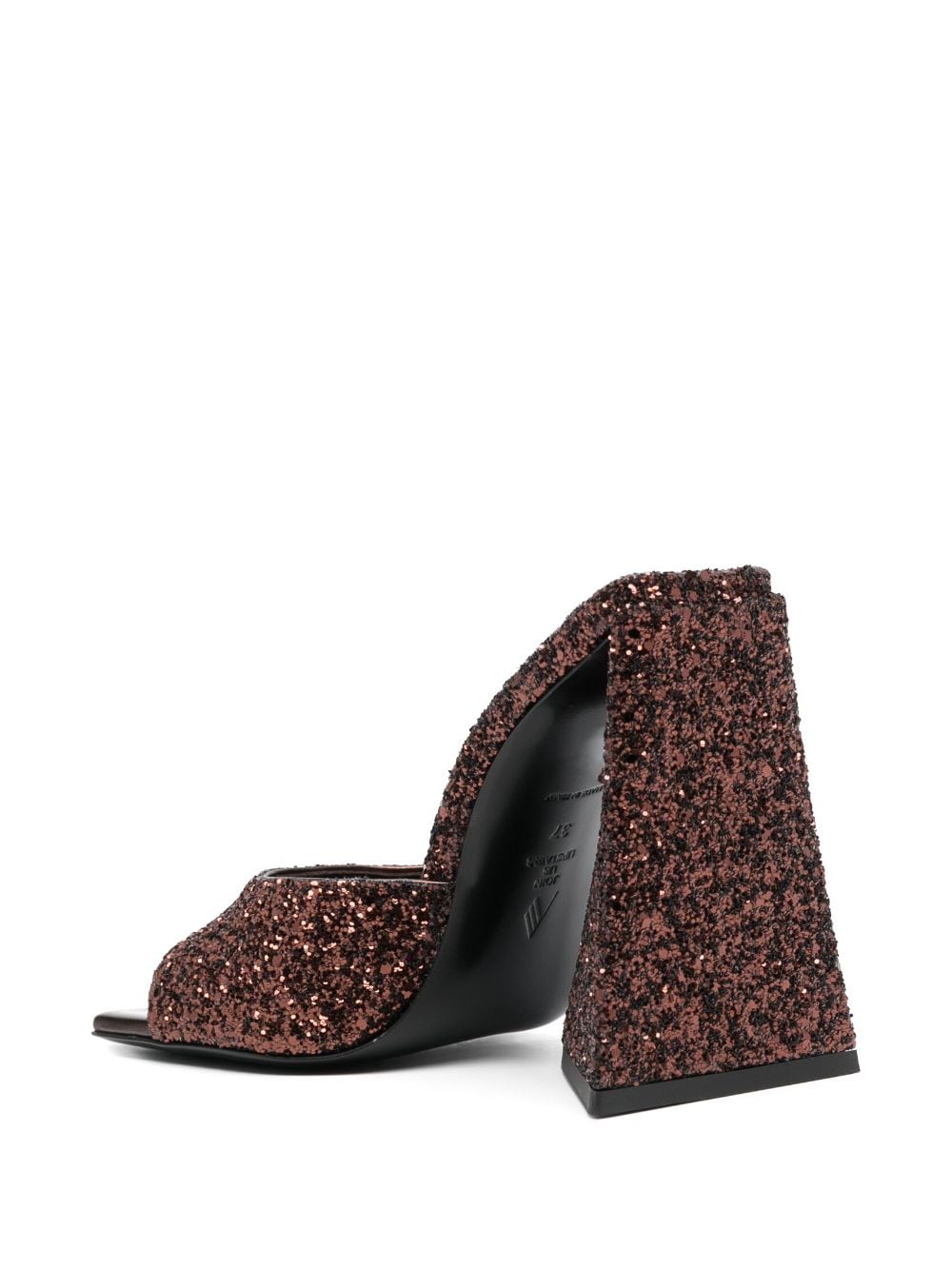 Shop Attico Devon Sequin-embellished Mules In Brown