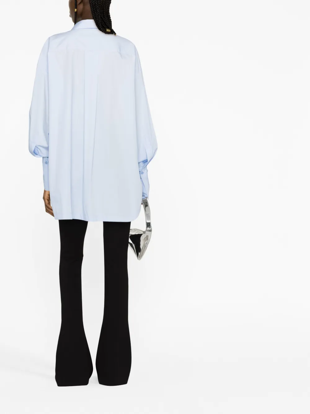 Shop Attico Diana Long-sleeve Shirt In Blue