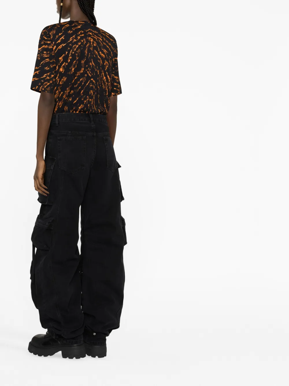Attico Abstract-pattern T-shirt In Black