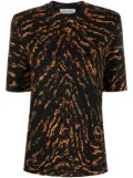The Attico abstract-pattern T-shirt - Black