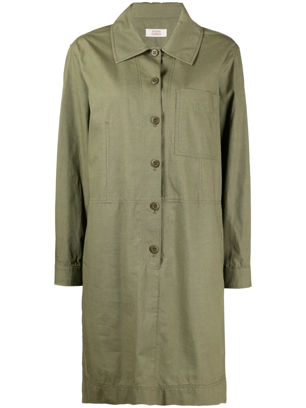 STUDIO TOMBOY spreadcollar Cotton Short Dress Farfetch