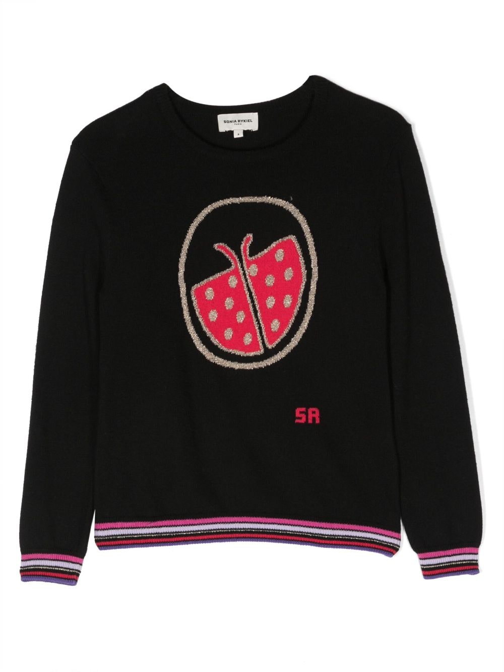 sonia rykiel enfant pull en maille intarsia - noir