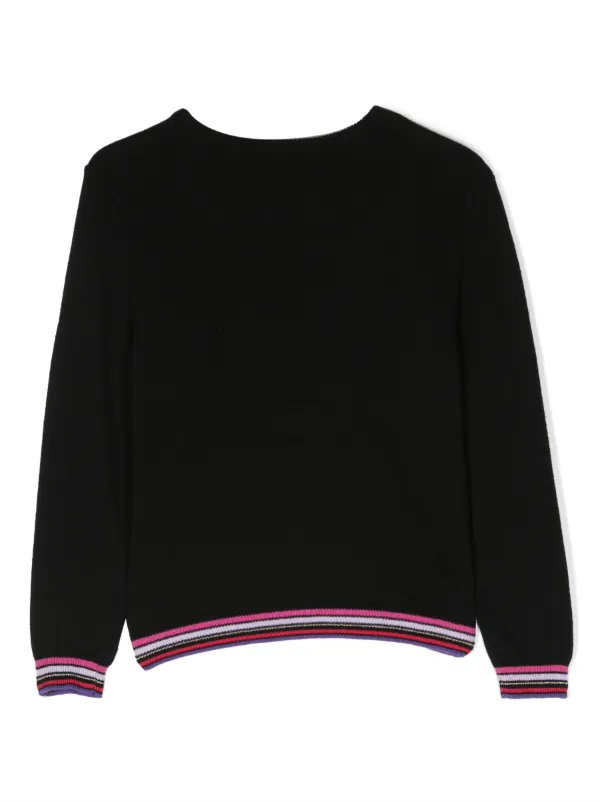 Girls black discount crew neck jumper