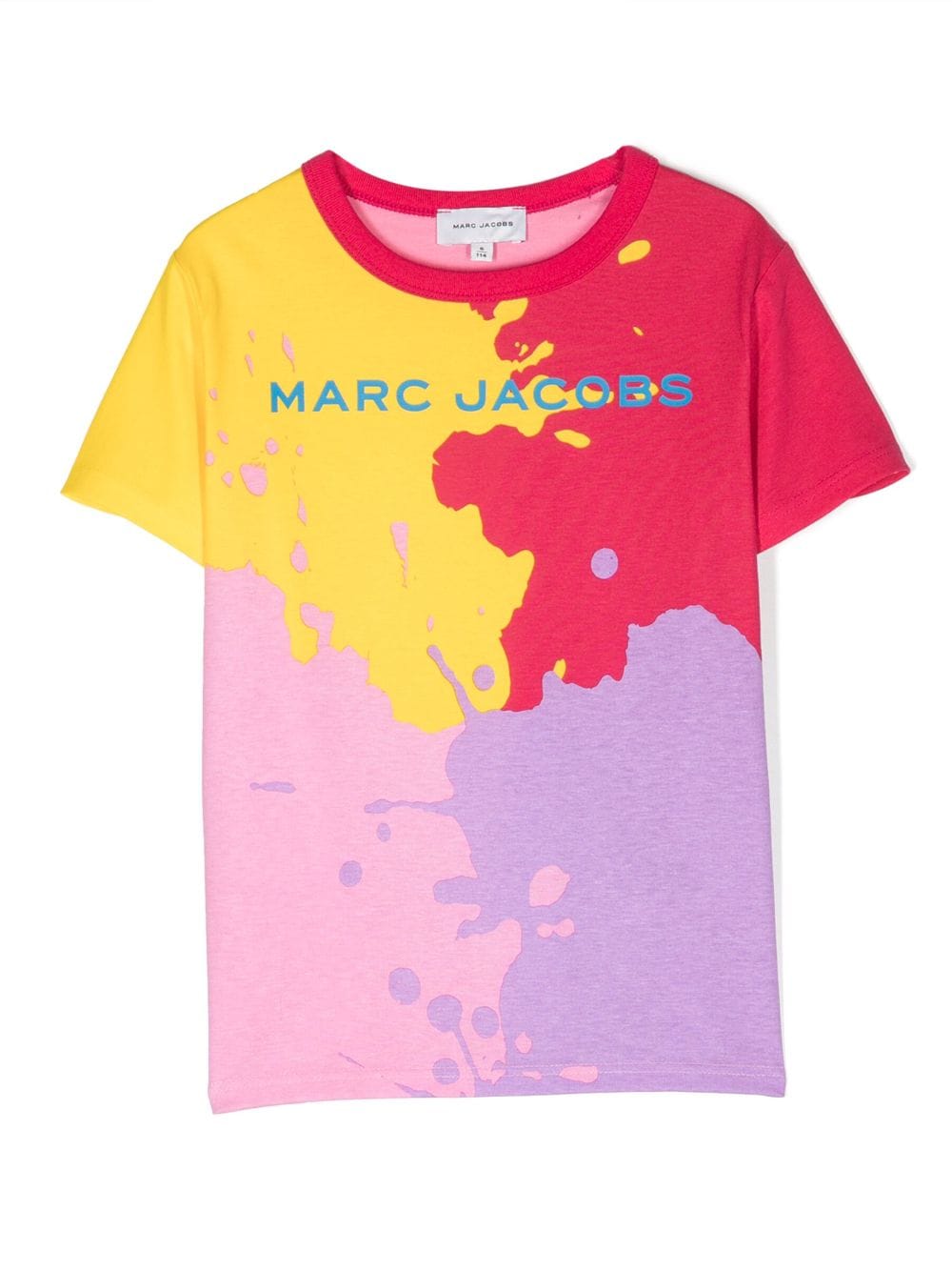 Marc Jacobs Kids' Colour-block Splatter-print T-shirt In Pink