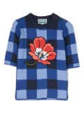 Kenzo Kids plaid-check print dress - Blue