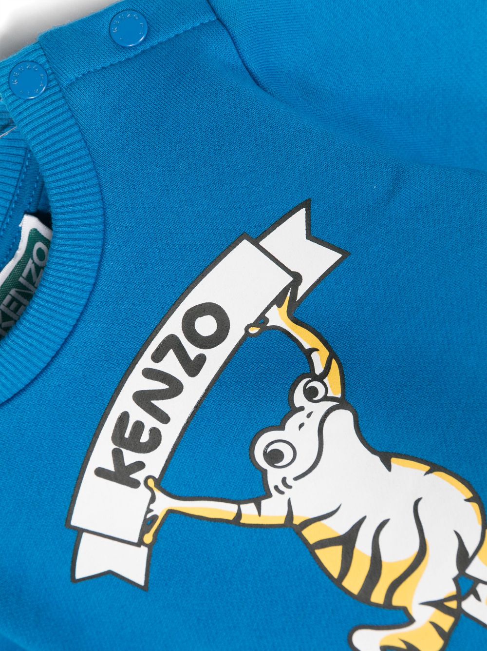 Shop Kenzo Logo-print Round-neck Sweatshirt In Blue