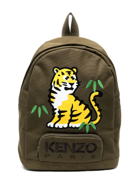 Kenzo Kids logo-embroidered zipped backpack