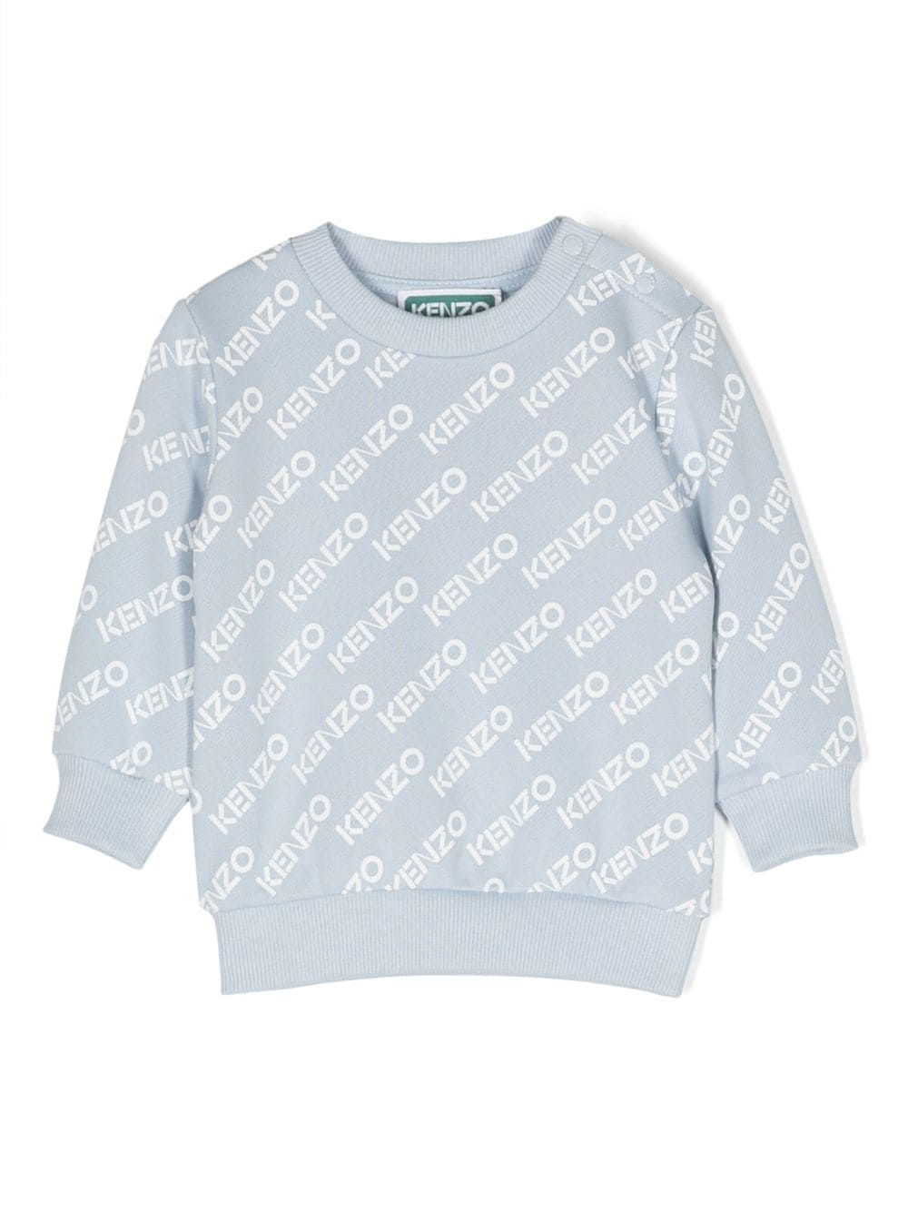 Kenzo Babies' Logo-print Sweatshirt In Pale Blue