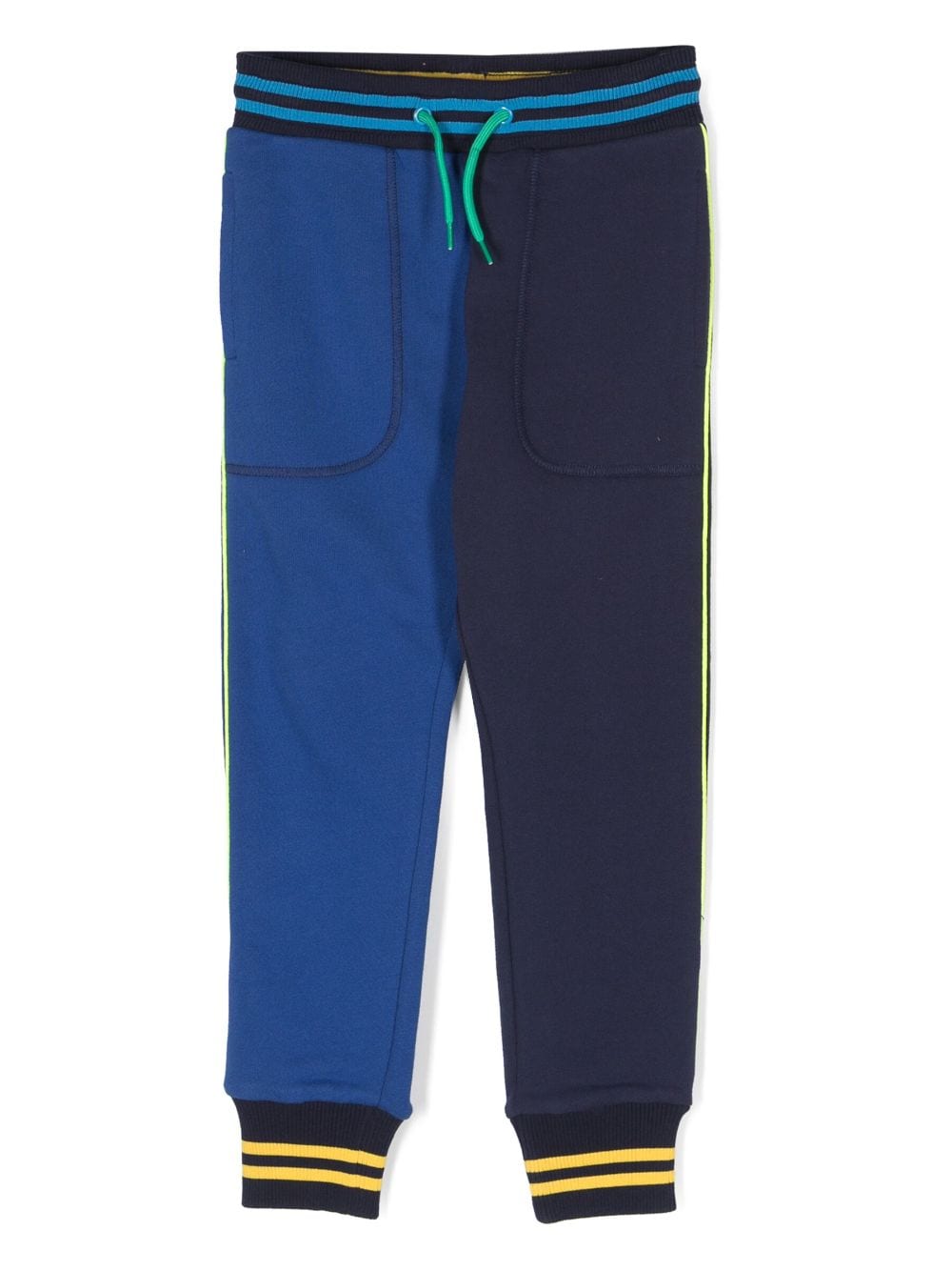 Marc Jacobs Kids' Two-tone Cotton Sweatpants In Blue