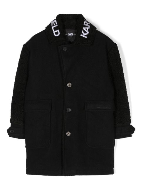 Karl Lagerfeld Kids abrigo con botones y cuello redondo