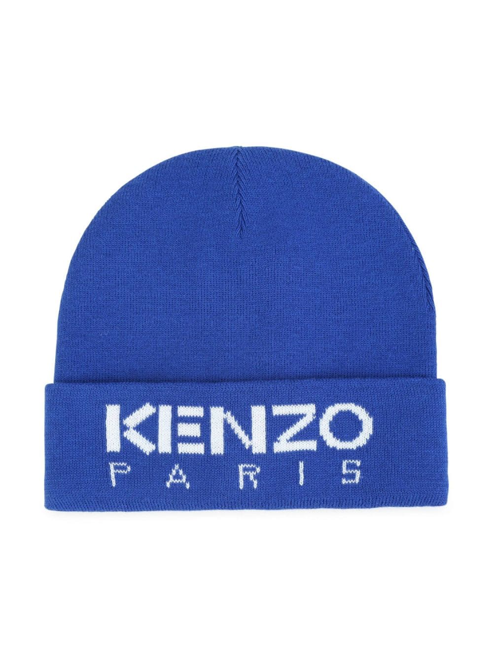 Kenzo Kids intarsia-knit logo beanie - Blue