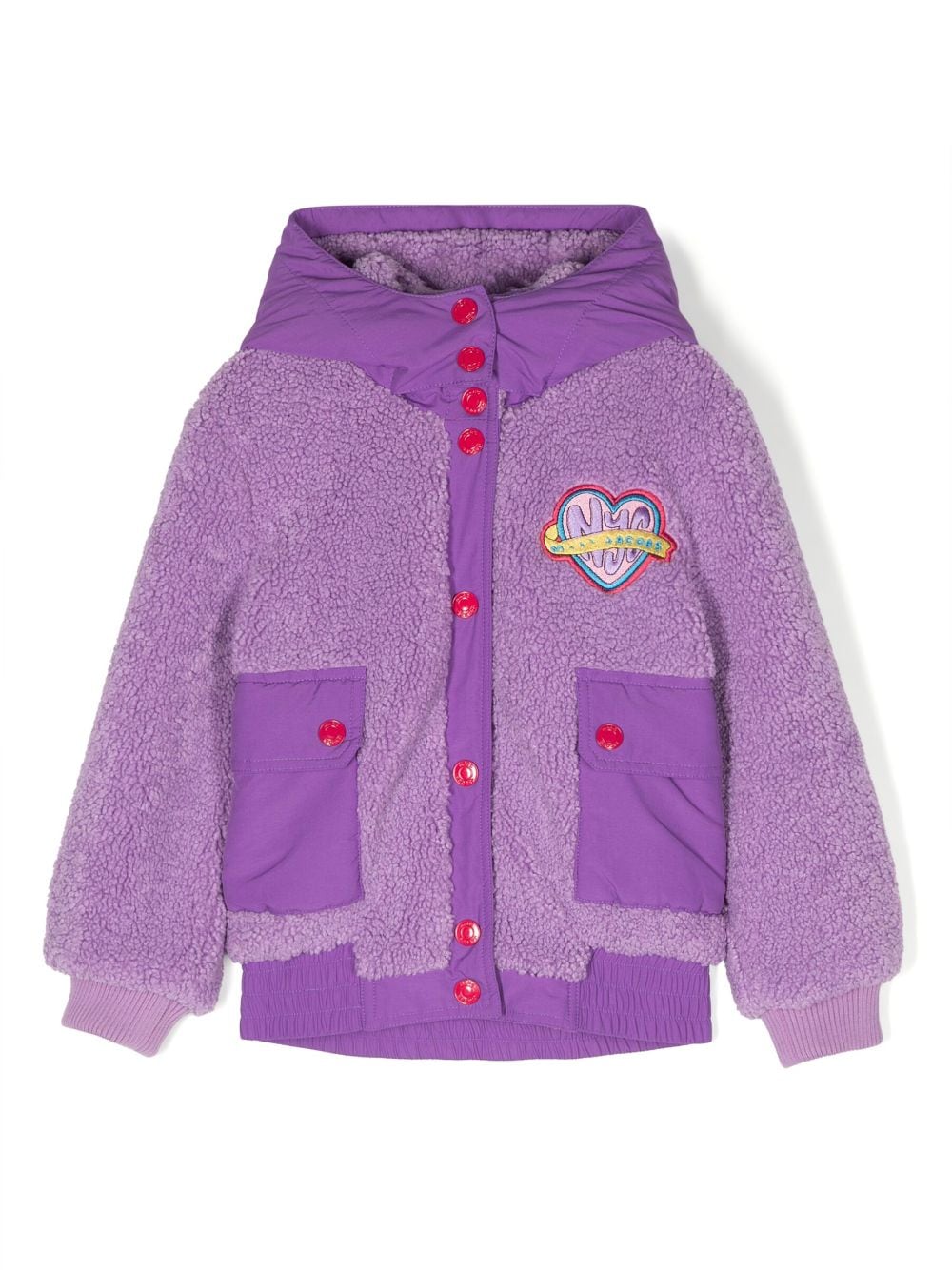 Marc Jacobs Kids faux-shearling hooded jacket - Purple