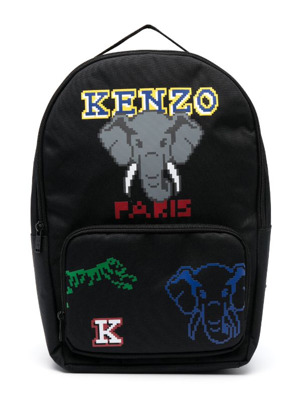 Kenzo Kids logo-print Canvas Backpack - Farfetch