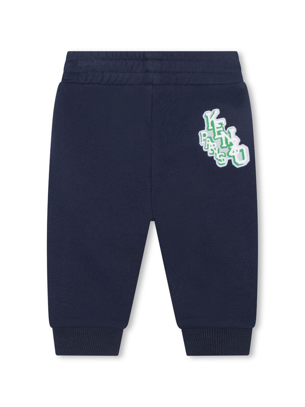 Kenzo Kids logo-patch stripe-detailing track pants - Blue