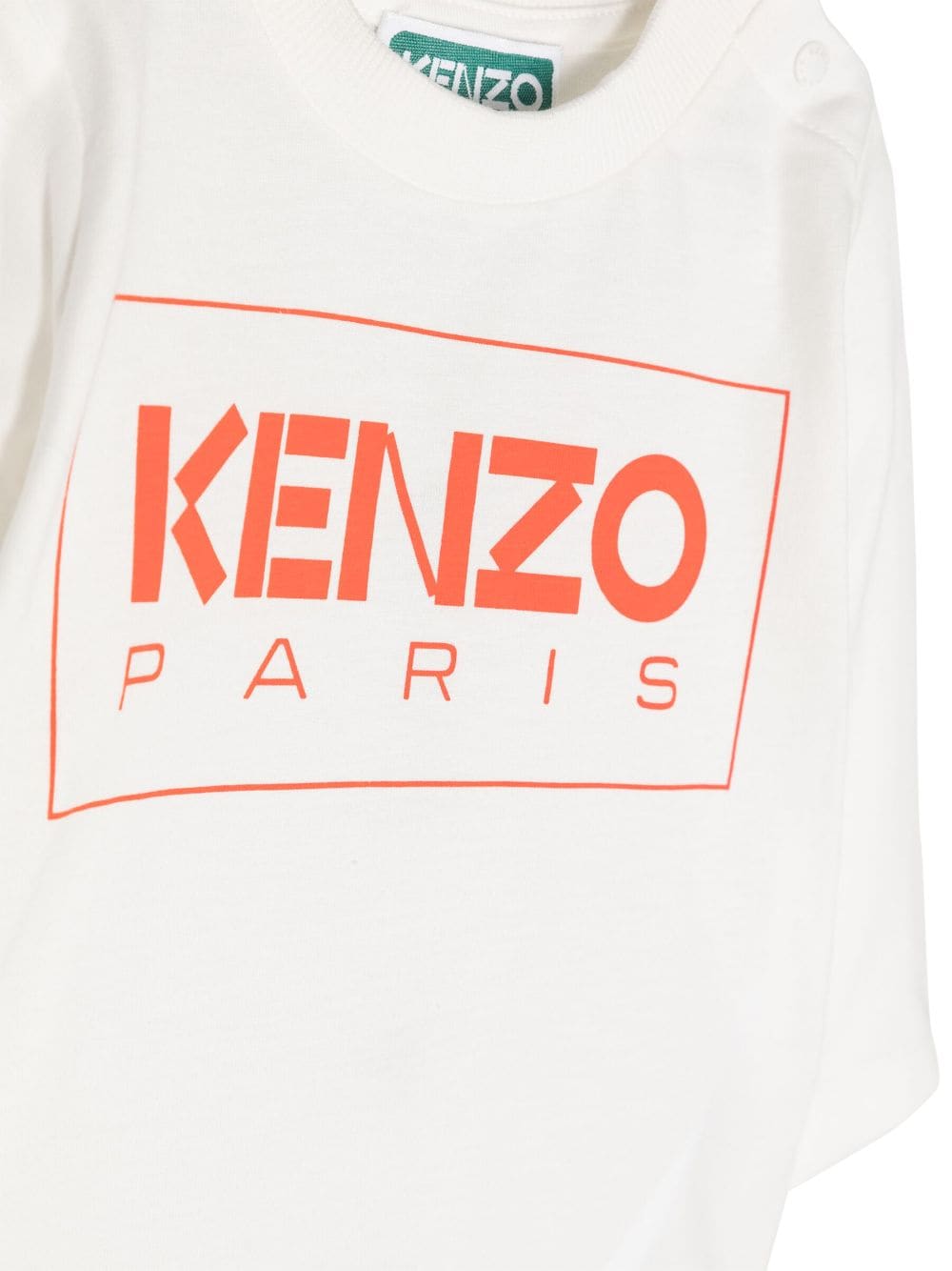 Shop Kenzo Logo-print Long-sleeve Cotton T-shirt In Weiss