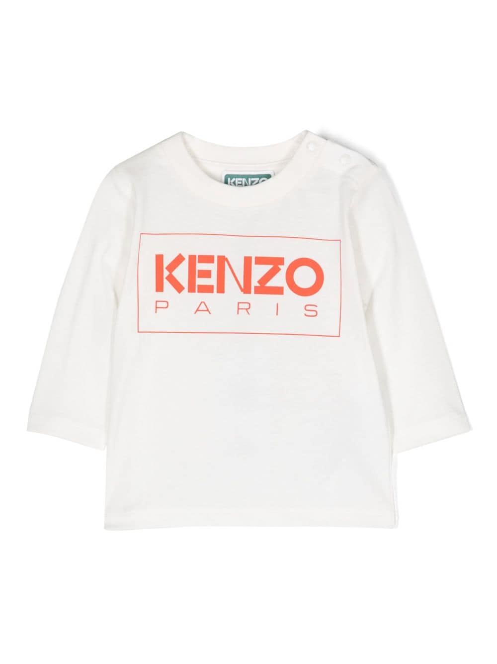 Kenzo Kids logo-print long-sleeve cotton T-shirt - White