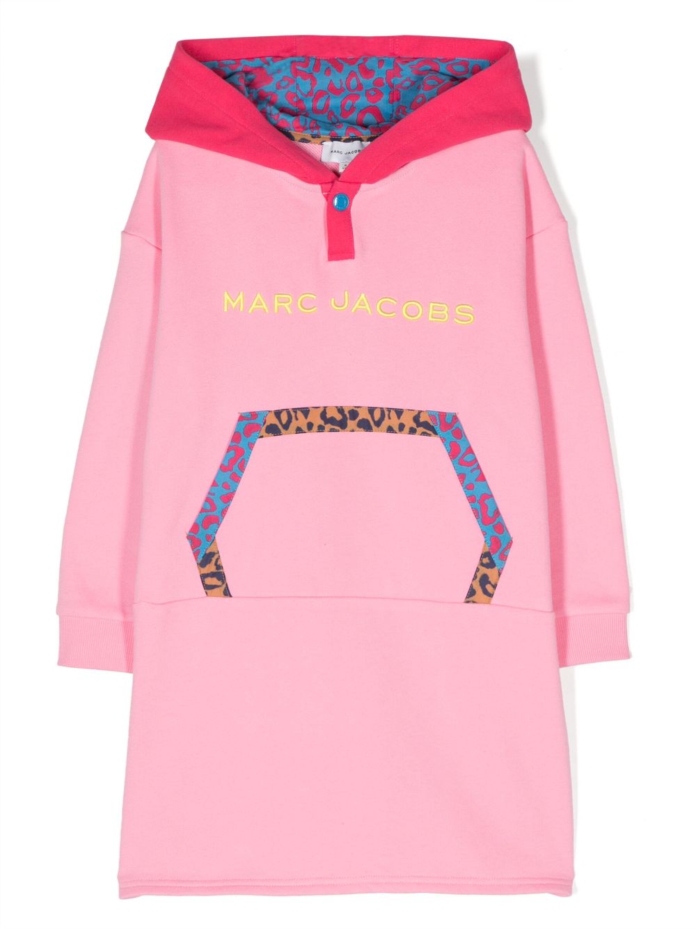 Marc Jacobs Kids logo-embroidered hooded cotton dress - Pink