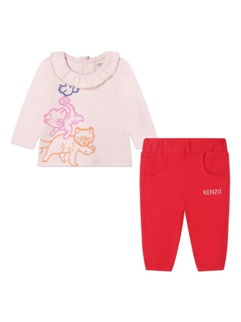 Kenzo Kids graphic-print ruffled-collar trousers set