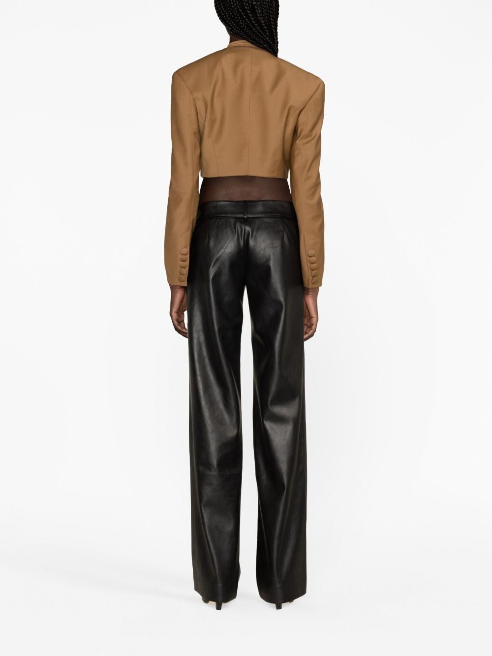 Shop Aya Muse Sabu Faux-leather Trousers In Black