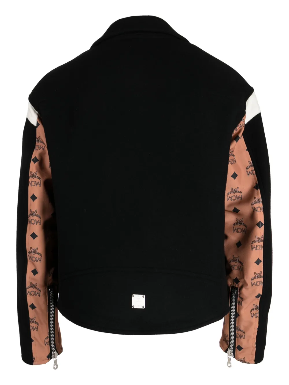 MCM monogram-print Wool Biker Jacket - Farfetch