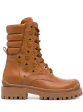 MCM Visetos 40mm monogram ankle boots - Brown