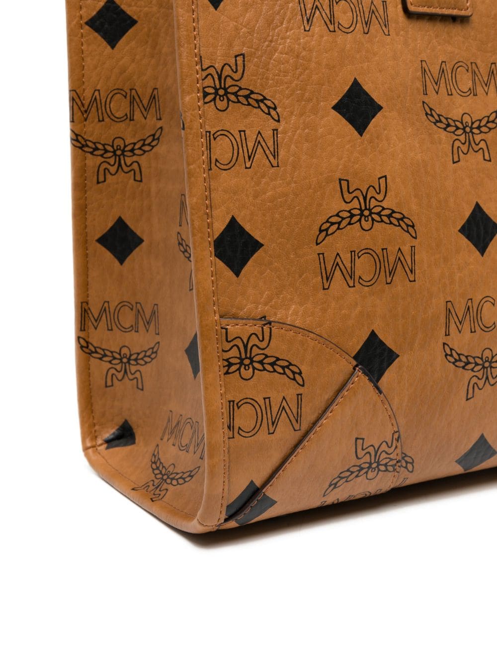 Shop Mcm Large Munchen Maxi Visetos Tote Bag In Brown