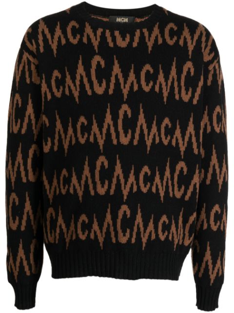 MCM intarsia-knit logo cashmere jumper