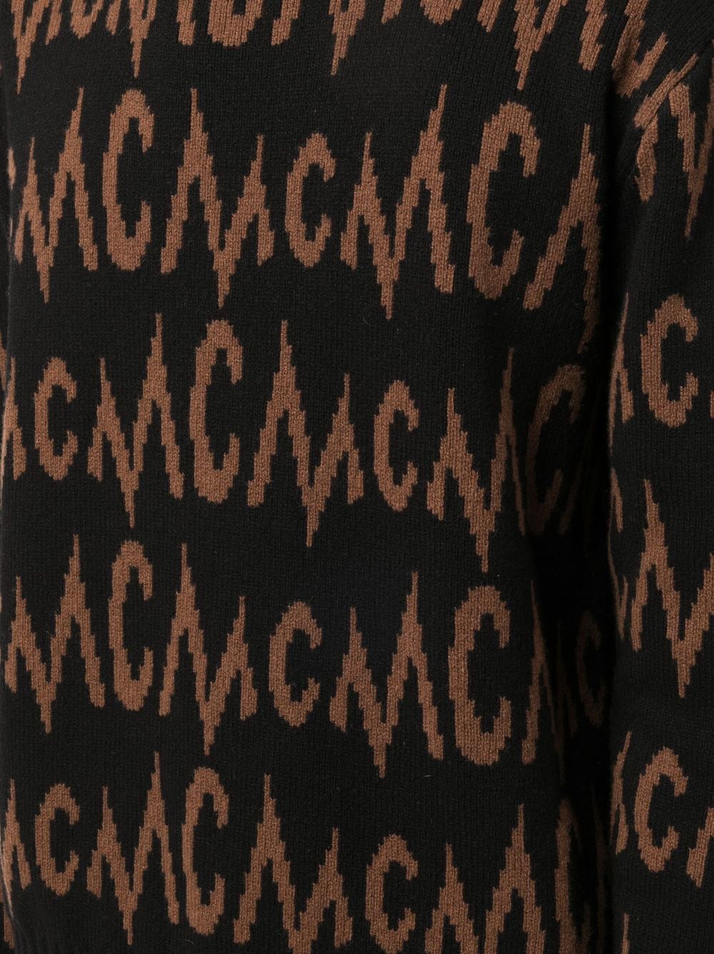 Shop Mcm Intarsia-knit Logo Cashmere Jumper In Black