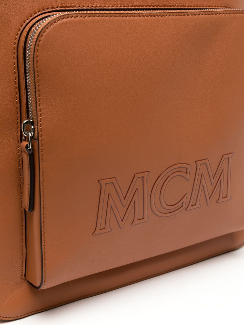 Shop Mcm Medium Aren Leather Backpack In Brown