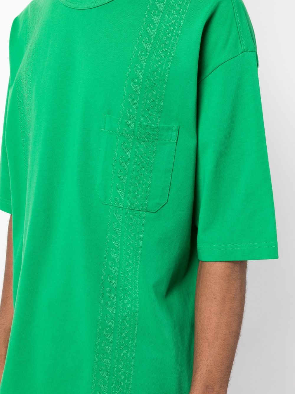 Shop Five Cm Embroidered-design Cotton T-shirt In Green