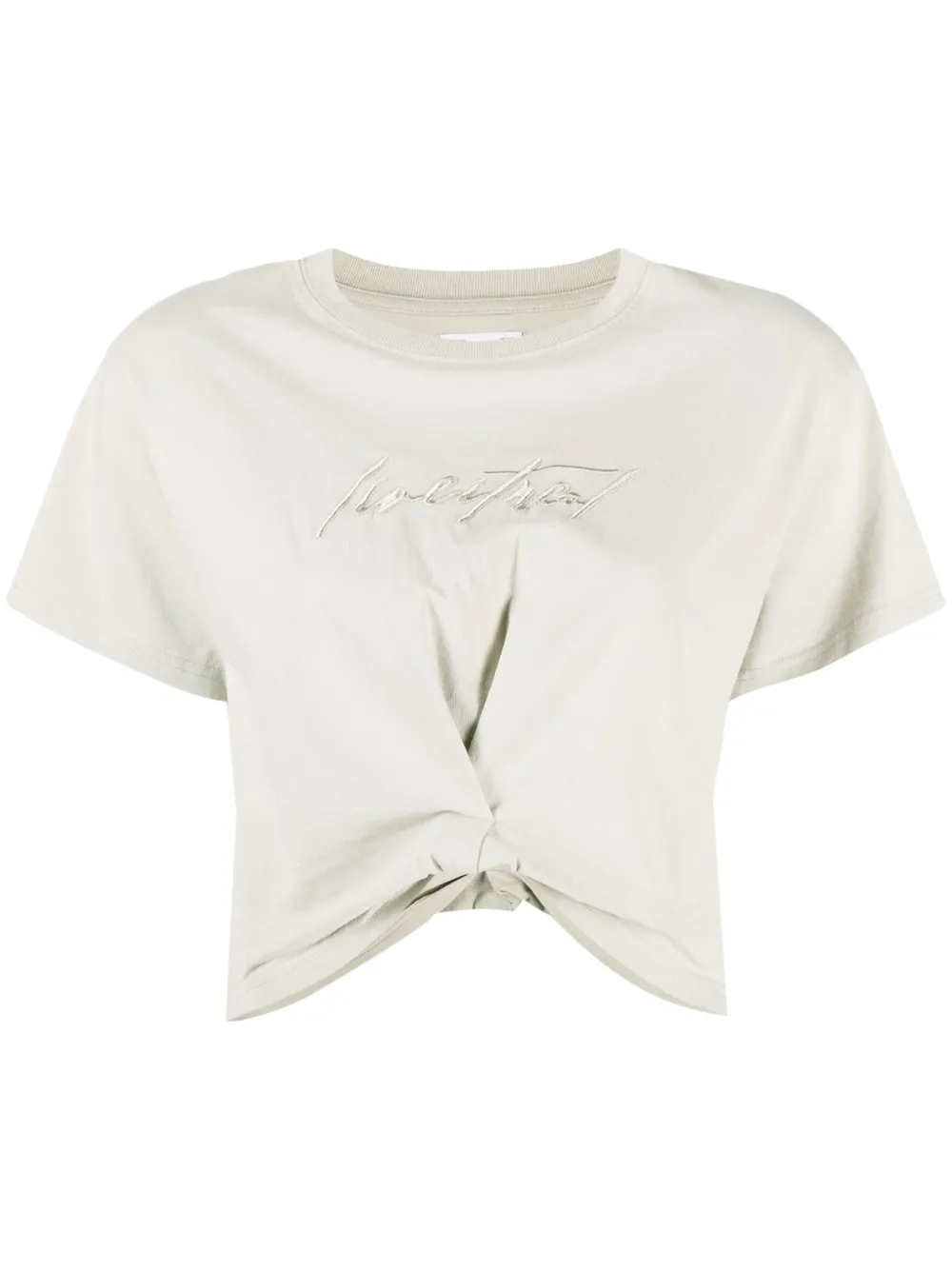 embroidered-logo cropped T-shirt