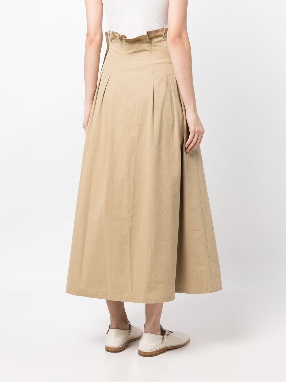 Shop Y's High-waisted Flared Skirt In Brown