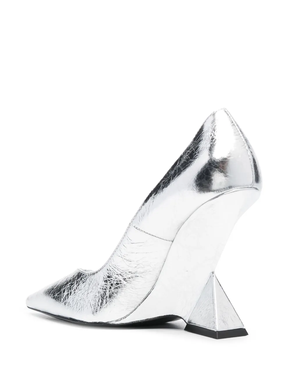 Shop Attico Cheope 105mm Wedge Pumps In Silver