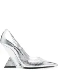 The Attico Cheope 105mm wedge pumps - Silver