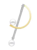 TASAKI 18kt yellow and white gold Collection Line Kinetic diamond and pearl brooch