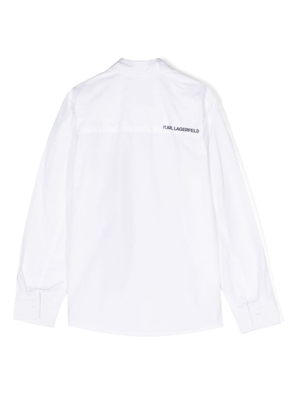 Image 2 of Karl Lagerfeld Kids quote-print long-sleeve poplin shirt