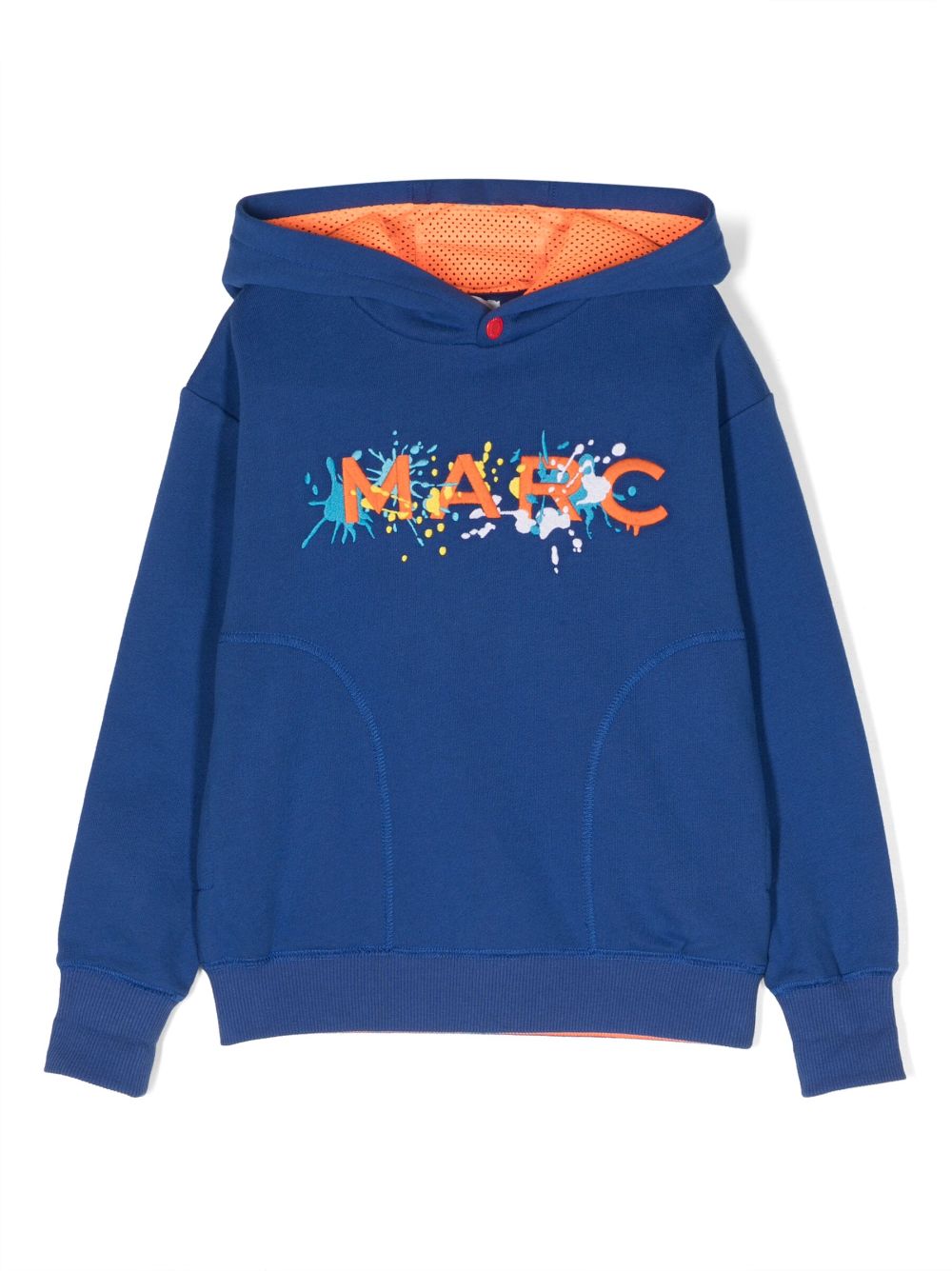 Marc Jacobs Kids' Logo-embroidered Cotton Hoodie In Blue