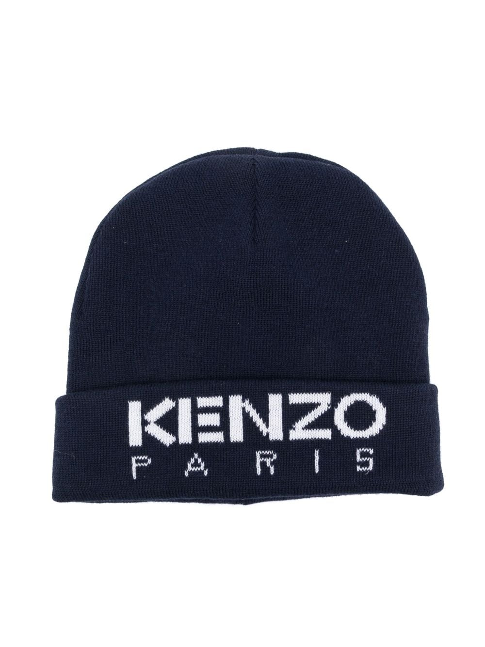 Kenzo Kids logo-embroidered knitted beanie - Blue