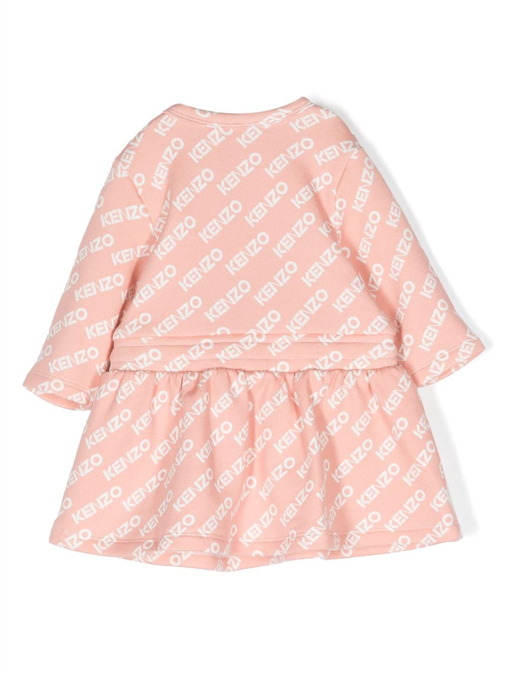 Shop Kenzo Logo-print Flared Dress In Pink