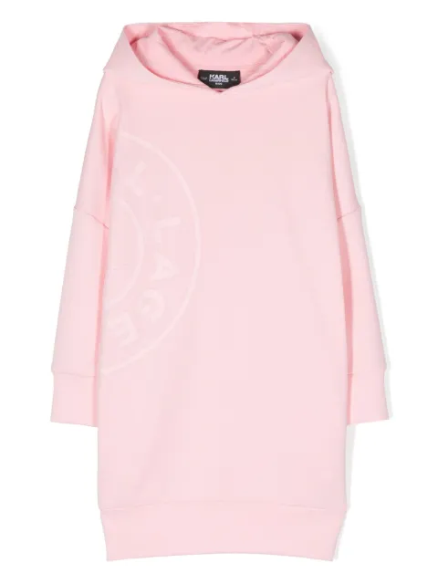 Karl Lagerfeld Kids logo-print stretch-cotton hooded dress