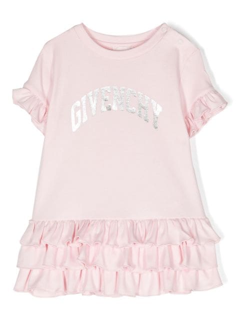 Givenchy Kids logo-print ruffled-detail dress