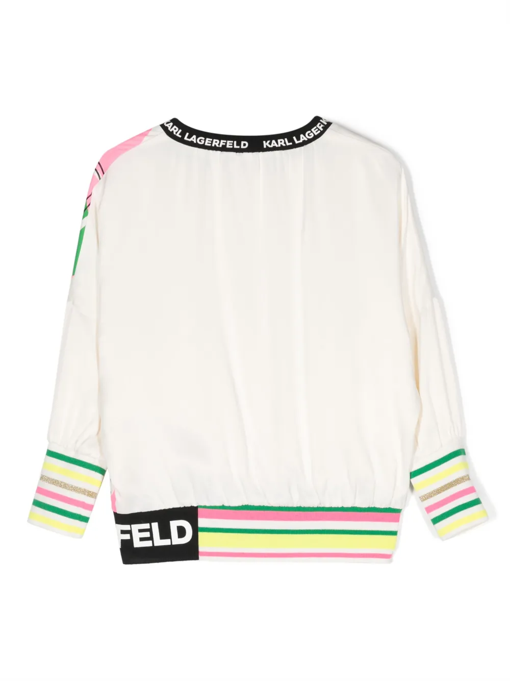 Karl Lagerfeld Kids Exception sweater met colourblocking - Wit